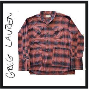 NWOT Rare Greg Lauren Red Plaid Boxy Shirt